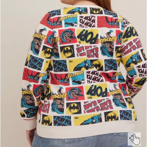 NWT Torrid Warner Bros. Batman Retro Comic Cozy Fleece Crew Neck Sweatshirt - Picture 3 of 7